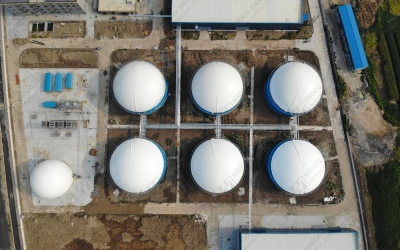 安徽阜陽(yáng)七聯(lián)雙膜氣柜